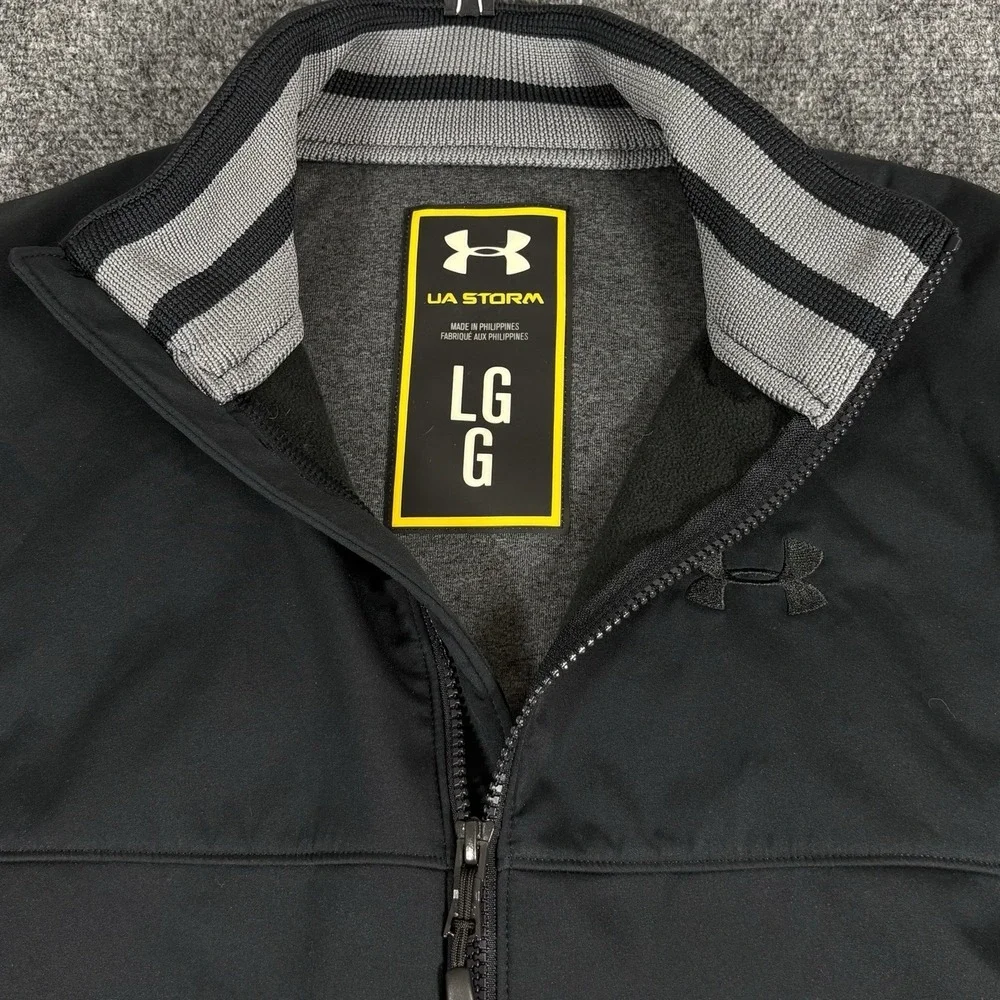 Under Armour Storm Soft Shell Zip Jacket Mens Large Black Performance Sports Gym
